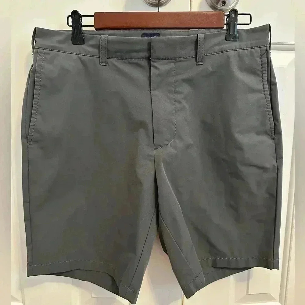 J.Crew Factory 9" Tech Shorts Grey Moisture Wicking Stretch